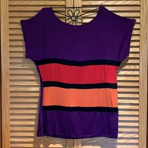BLOUSE - Purple, red, orange, black - TWO SIZES
